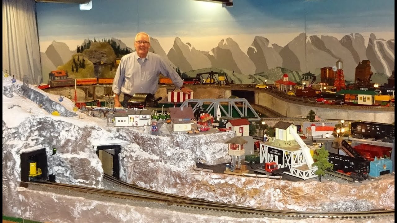 Large Private Model Railroad RR Lionel O Scale Gauge Train Layout of Ron Stevenson's awesome trains