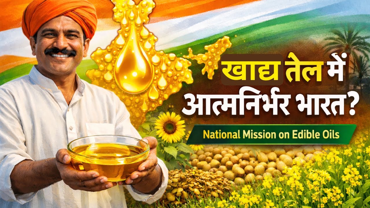 National Mission on Edible Oils Explained | India’s ₹21,000 Cr Plan to Cut Edible Oil Imports