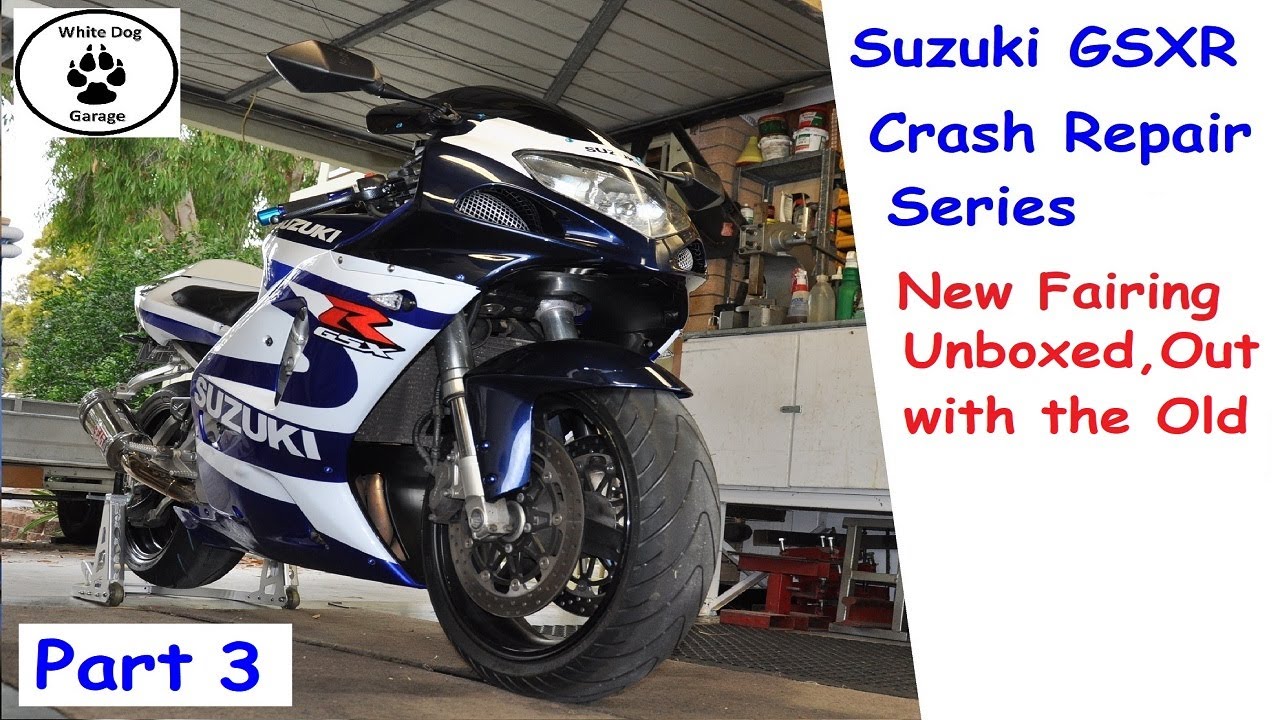 Suzuki GSXR 750 Crash Repair: Part 3 – New Fairing, out with the old!
