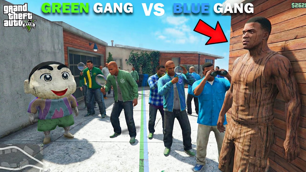 Franklin Blue Gang & Shinchan Green Gang Hide & Seek In GTA 5!