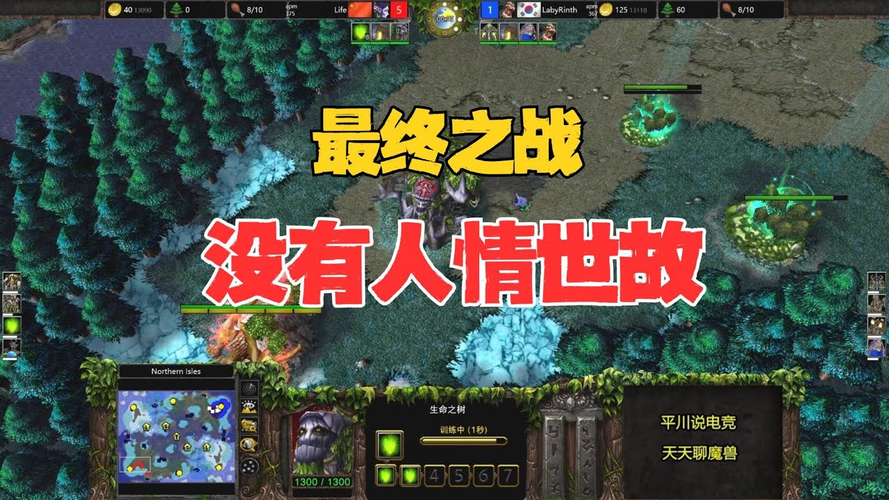 最终之战，从头拼到尾，Laby vs life！魔兽争霸3