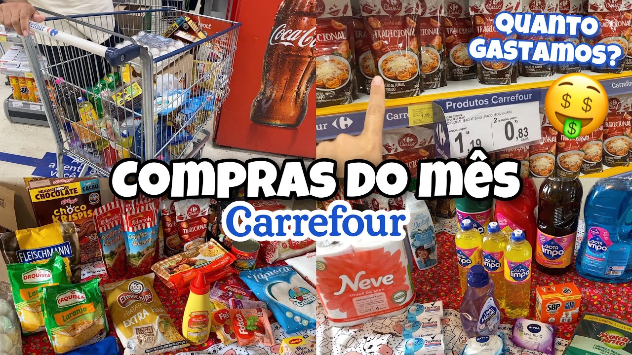 COMPRAS DO MÊS COMPLETA NO CARREFOUR l QUANTO GASTAMOS? VALEU A PENA?