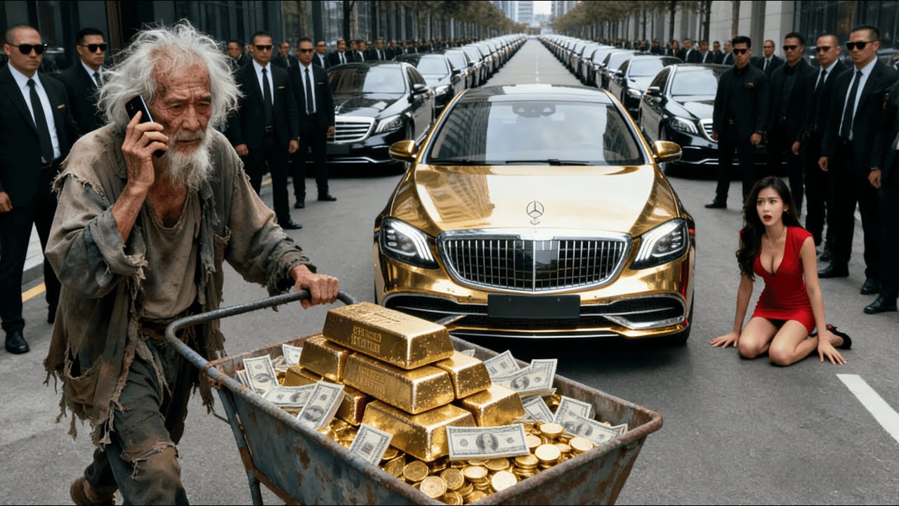 El viejo humillado saca oro—es el jefe real, la chica interesada se arrodilla#drama