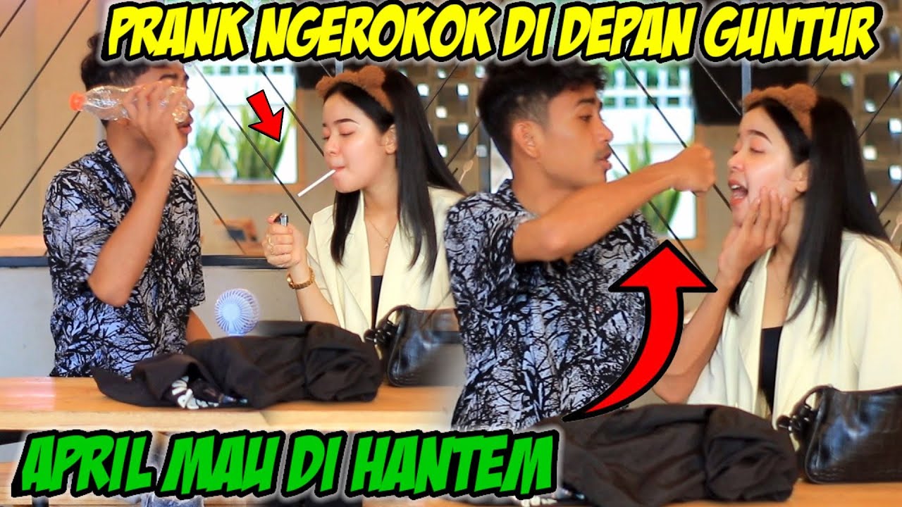 PRANK NGEROKOK DEPAN GUNTUR‼️LIHAT REAKSINYA APRIL MAU DI HANTEM