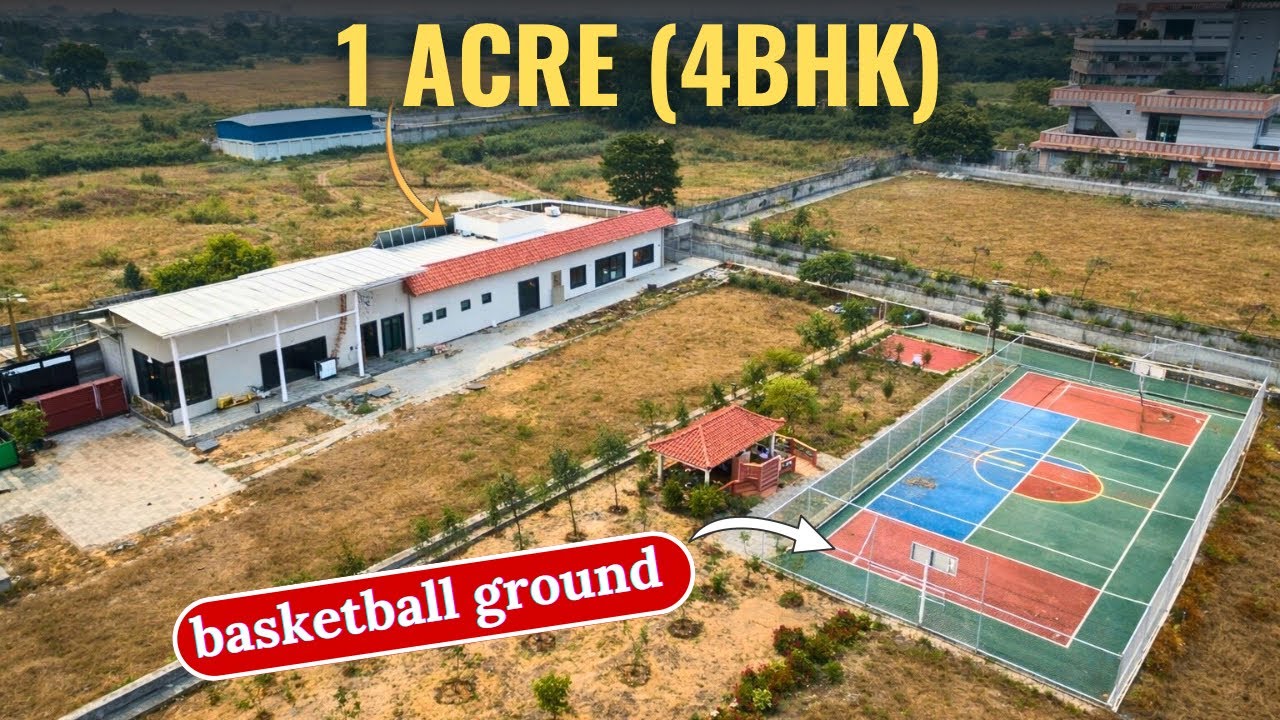 1 Acre Farmhouse In📍 South Gurugram | With Basketball Ground | AK Real Estate 