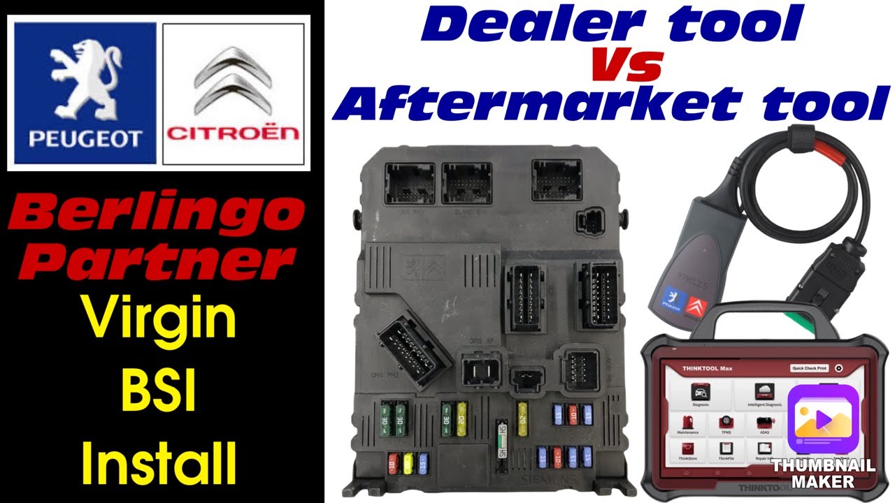 Установка Peugeot Partner - Citroen Berlingo Virgin BSI: Aftermarket tool vs. Dealer tool: Diagbo...