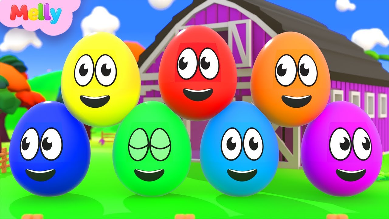 Aprenda Cores e Números | Ovos Coloridos na Fazenda | Melly em Português – Canções Infantis Músicas