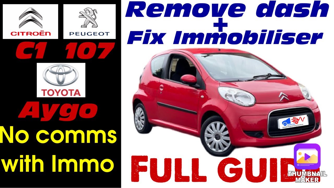 Toyota Aygo - Citroen C1 - Peugeot 107 Dashboard removal + No comms with Immo fix - A799 fault code