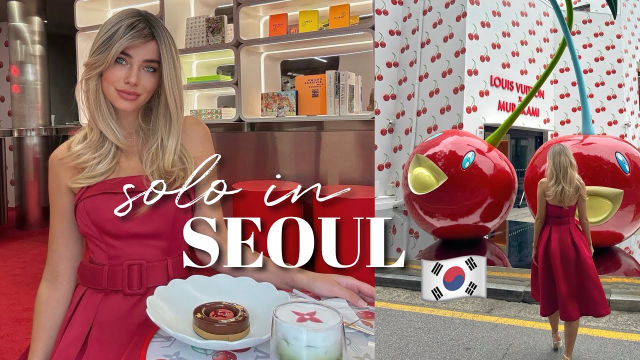 SOLO in SEOUL VLOG 🇰🇷 louis vuitton x murakami pop up in apgujeong
