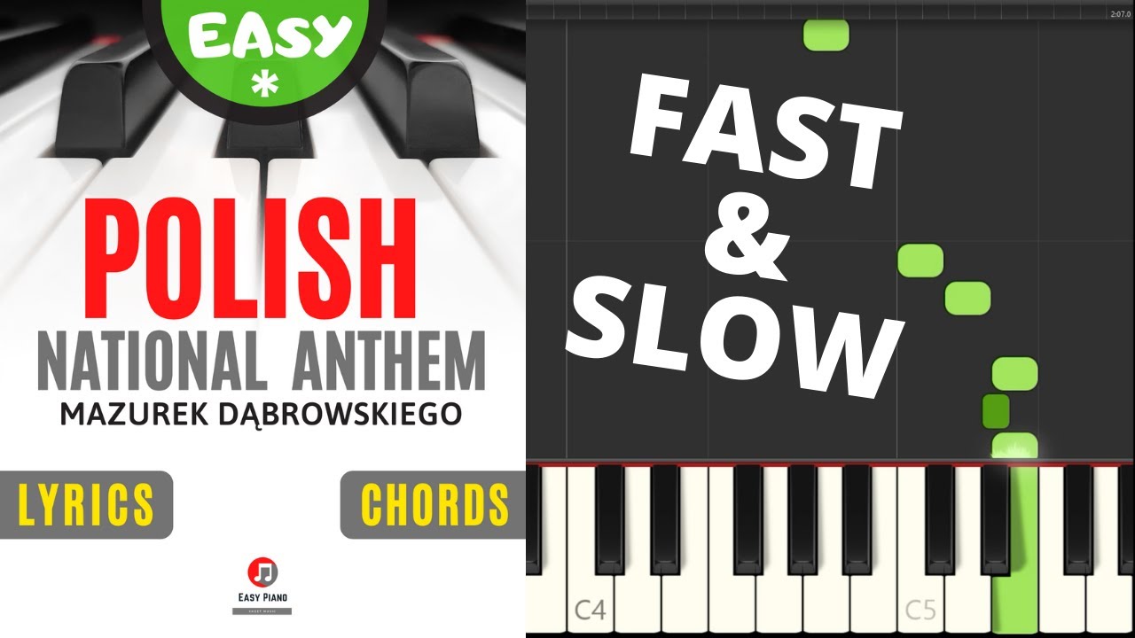 Polish National Anthem I Mazurek Dąbrowskiego I Easy Piano Sheet Music for Beginners I Chords Lyrics