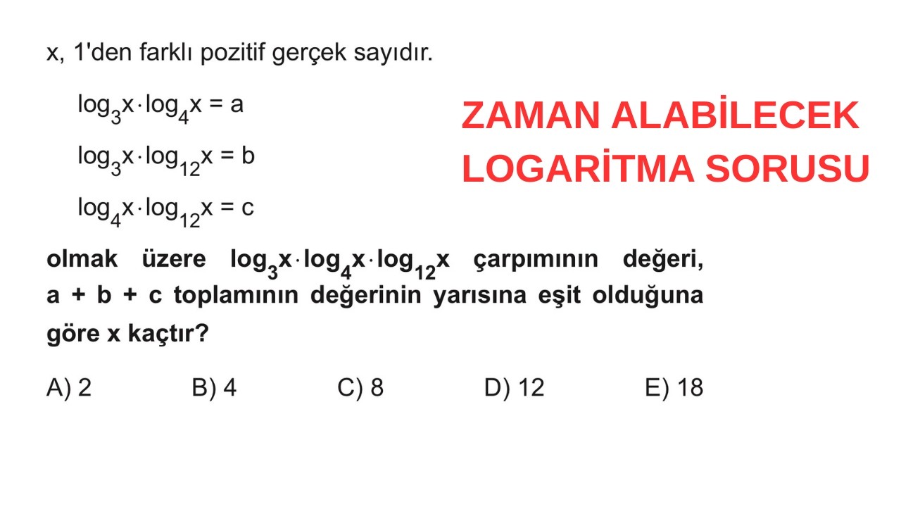 Zaman Alabilecek Logaritma Sorusu - Barış Yayınları