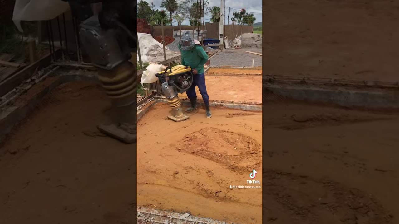 Compactando o solo com sapinho
