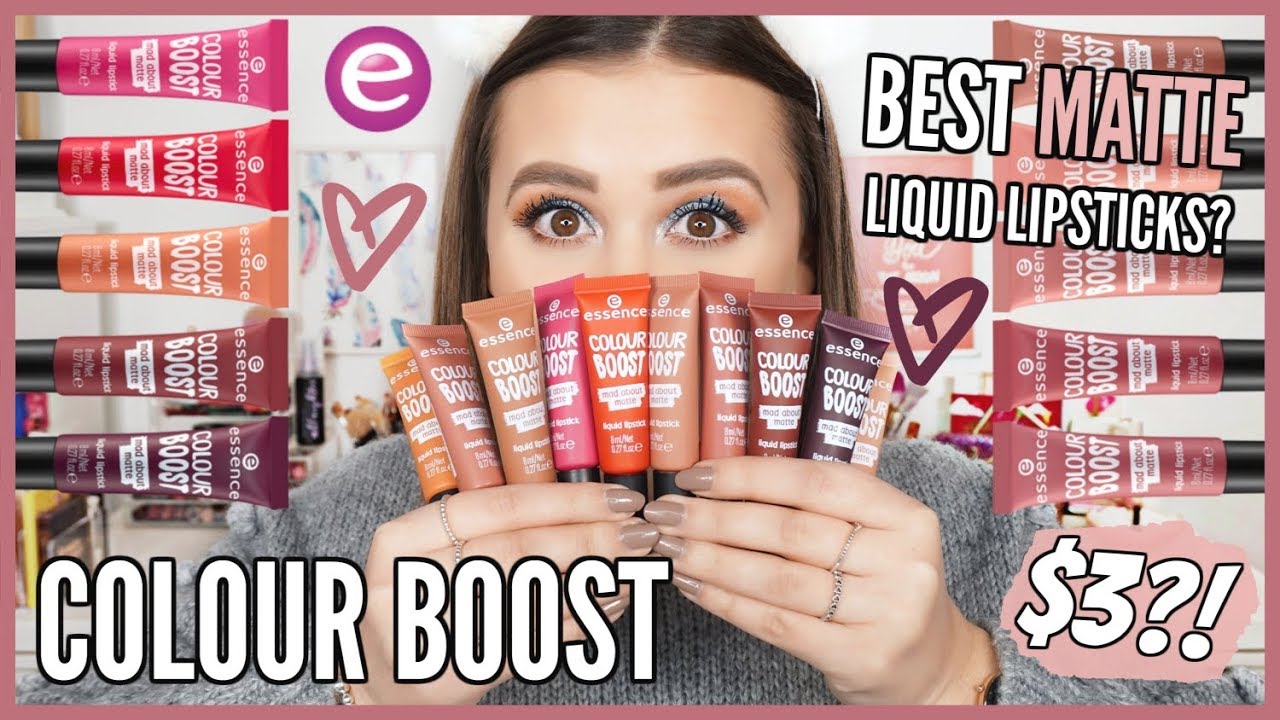 ESSENCE COLOUR BOOST MATTE LIQUID LIPSTICKS | Lip Swatches & Review
