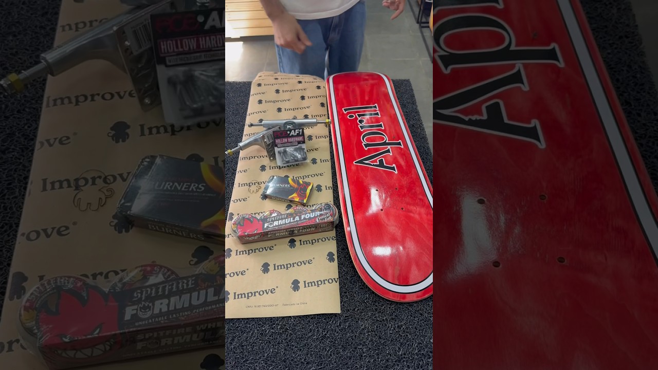 Montando Skate profissional com shape April, roda Spitfire e truck Ace na Ever Skate Shop.