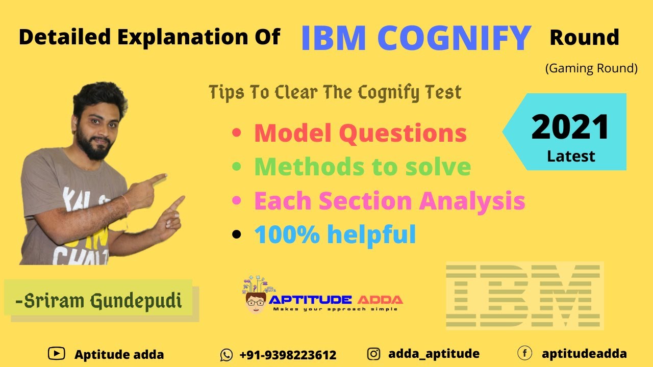 IBM Cognitive Test Step by Step Detailed Analysis  | Gaming Round |Aptitude Adda | Sriram Gundepudi