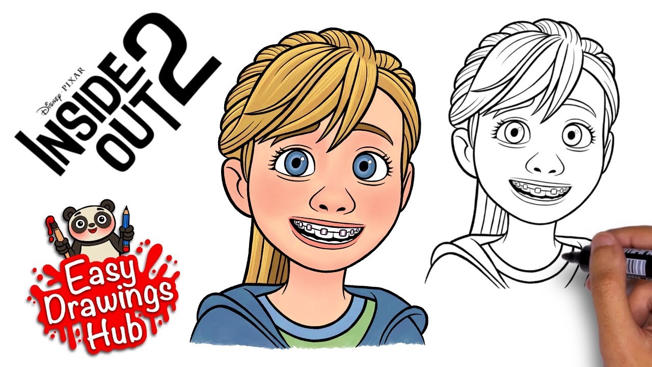 How to draw Riley Andersen from Inside Out 2 - Easy Tutorial