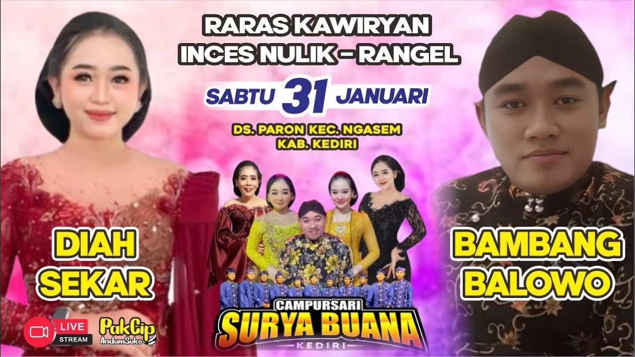 🔴Live Campursari SURYA BUANA BT DYAH SEKAR /31-01-2026/ Paron - Ngasem - Kediri