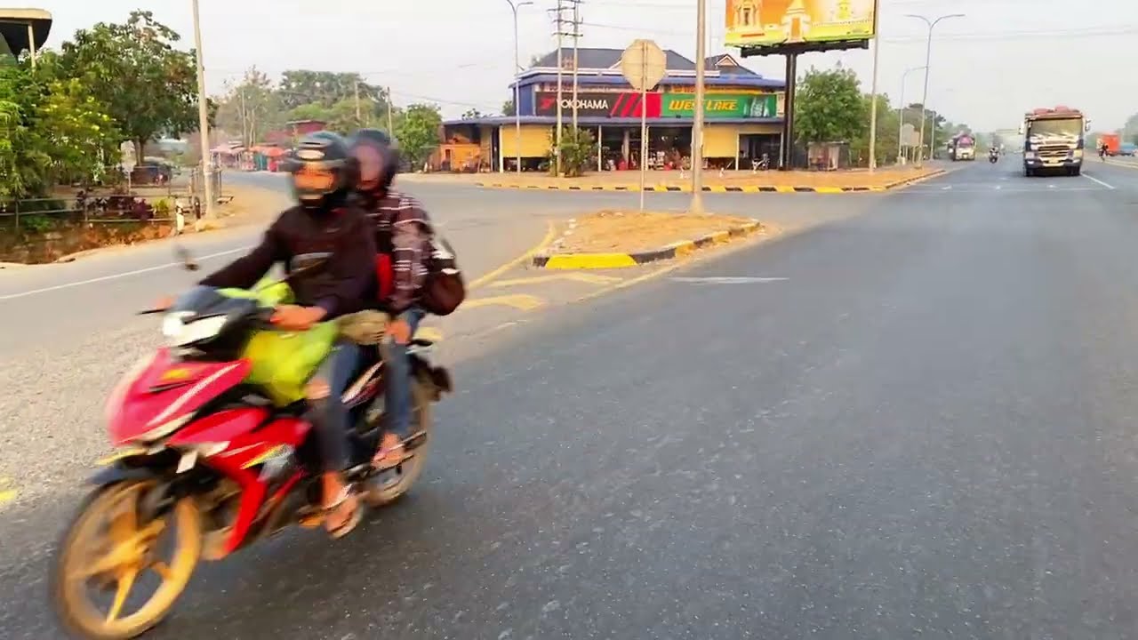 BEST POV Ride From Kompong Chhnang City to The Old Airport Runway 