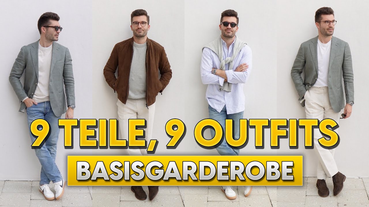 9 Teile, 9 Outfits: Basisgarderobe f&uuml;r den Fr&uuml;hling | Kapselgarderobe f&uuml;r M&auml;nner