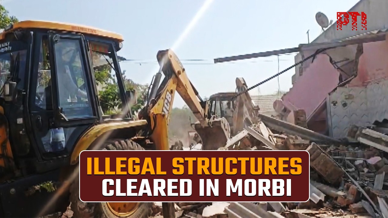 Gujarat Police launch demolition drive against illegal encroachments in Morbi