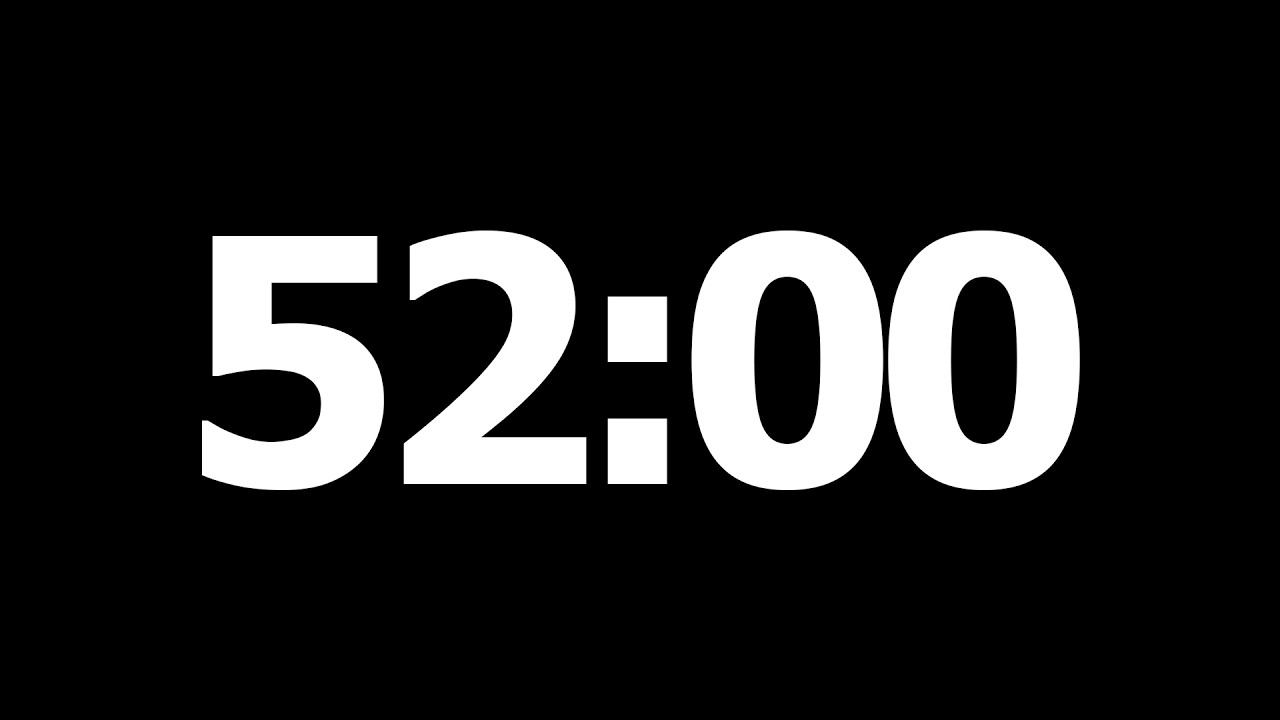 52 Minute Countdown Timer | Study | Focus | No Music