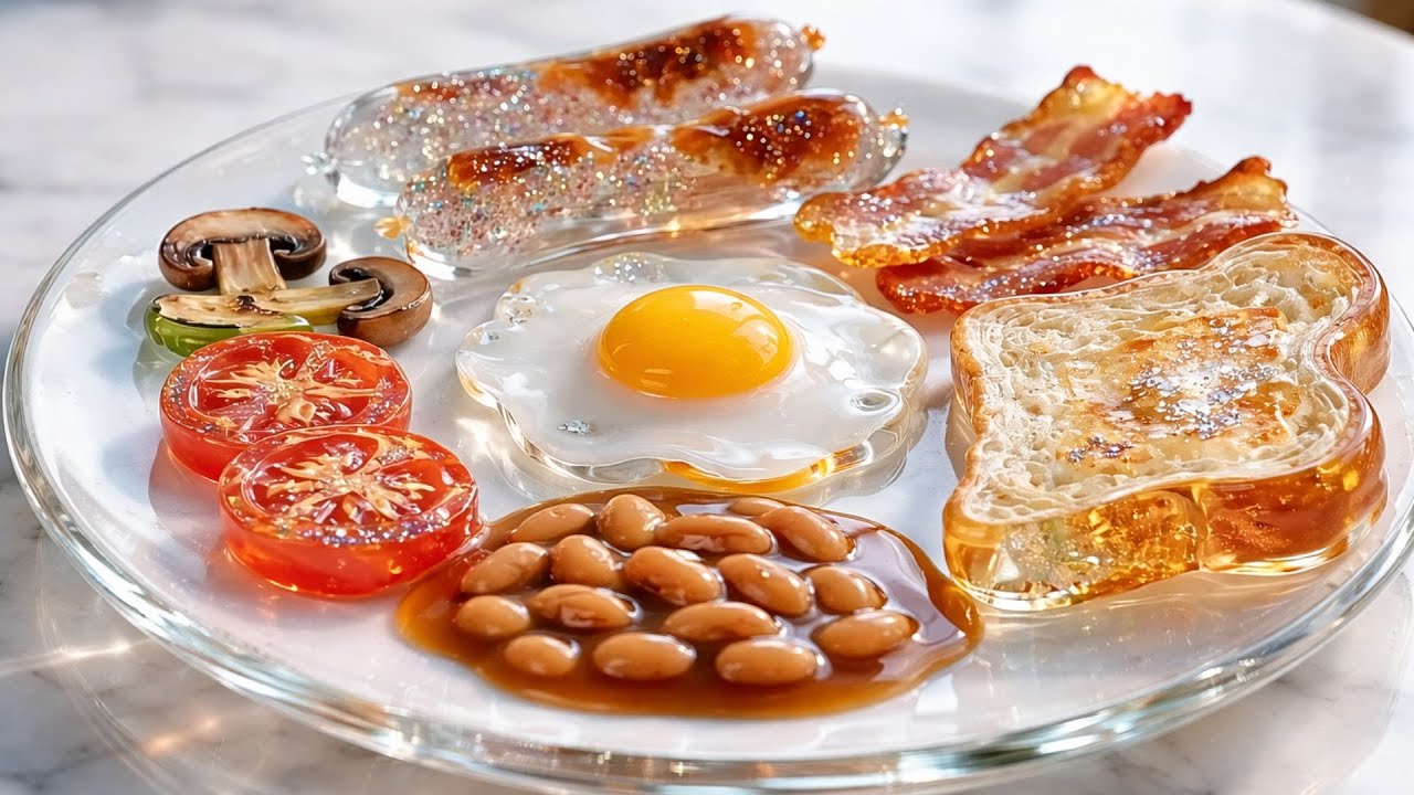 UK’s Best Full English Breakfast.. But Completely Out of GLASS🇬🇧