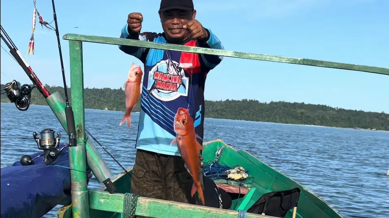 ikan hanya dpt 1 dari 4 target gaes, cuaca ngeri2 sdap sampai tdk sempat di videoin karena takut😁
