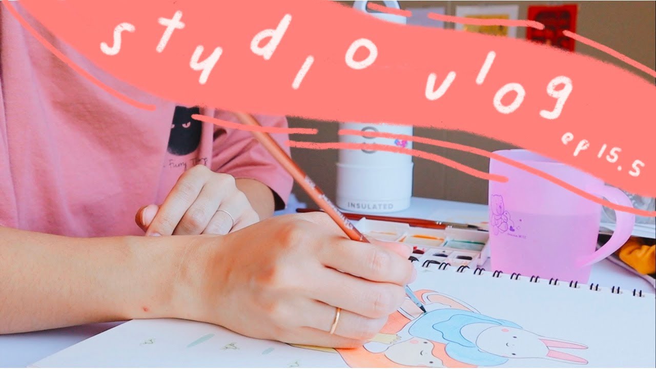 🎨 studio vlog ep. 15.5: lots of coffee and testing different art mediums