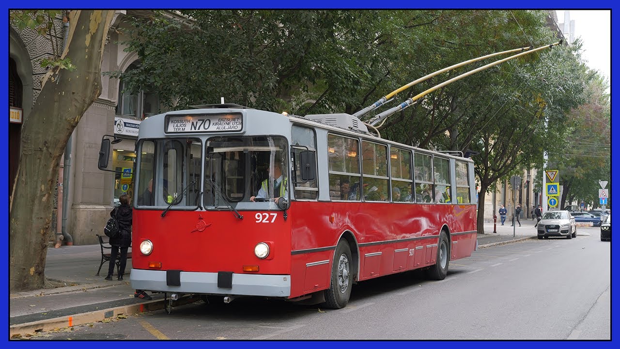 Utazás ZiU-9 trolibusszal Budapesten az N70-es vonalon