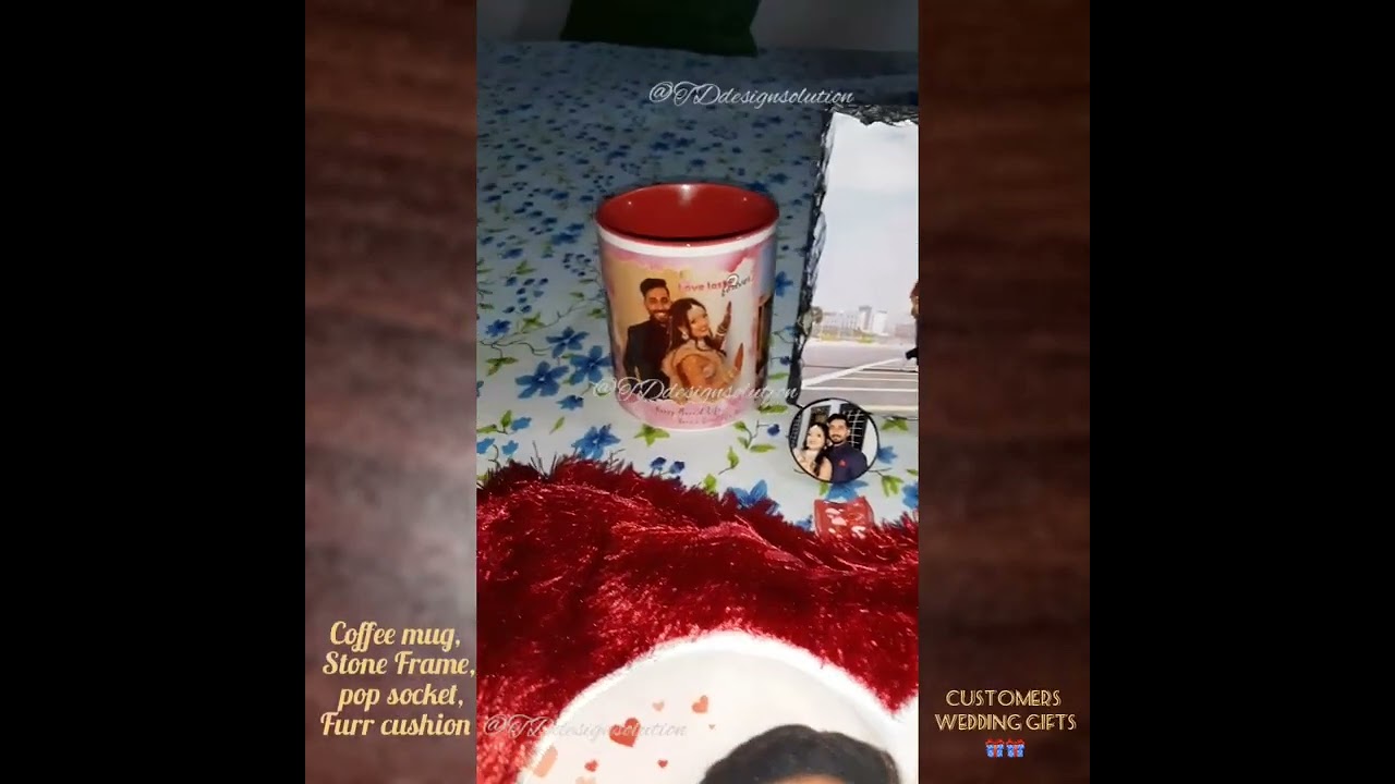 customised  gift for wedding like coffee mug, cushion, pop socket, stone frame....💟📦🎁