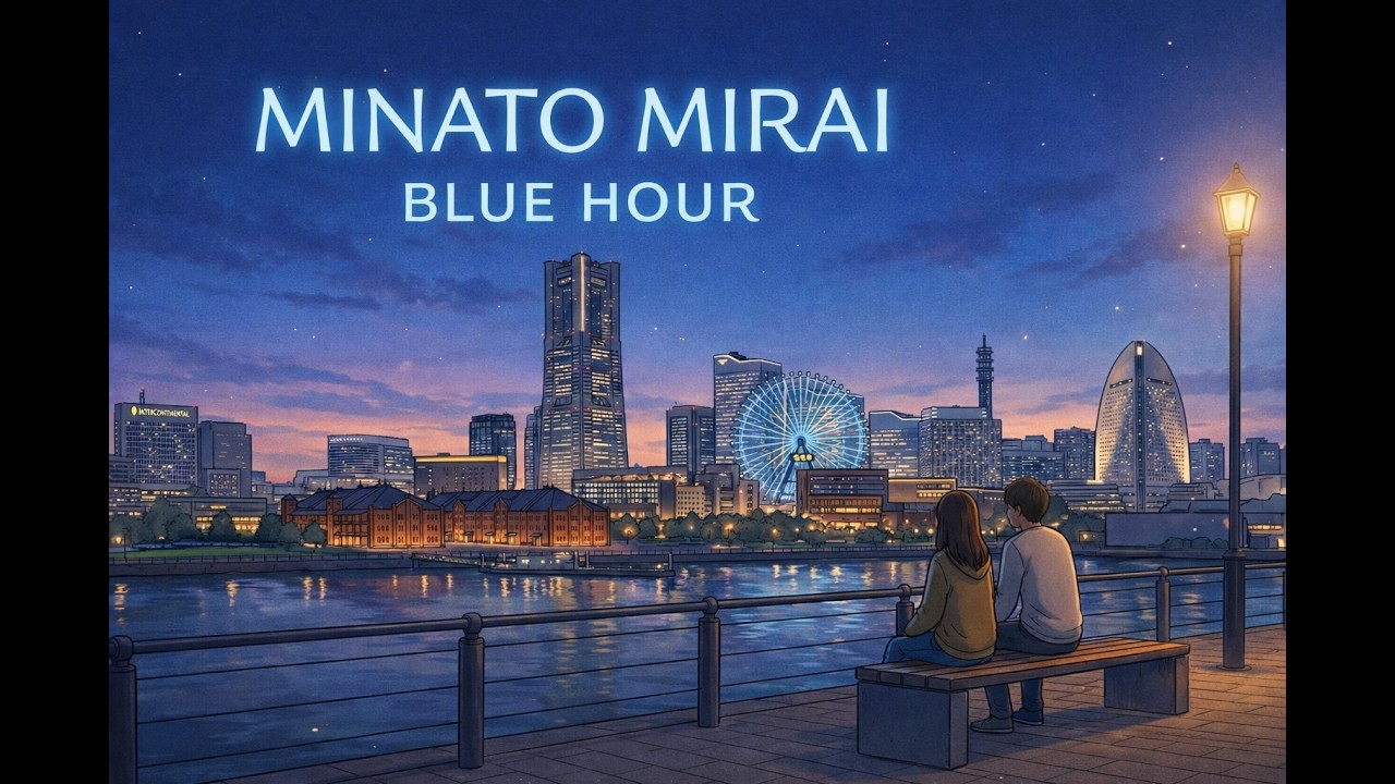 Yokohama Minato Mirai at Blue Hour — Azure Harbor | Lofi Travel Japan