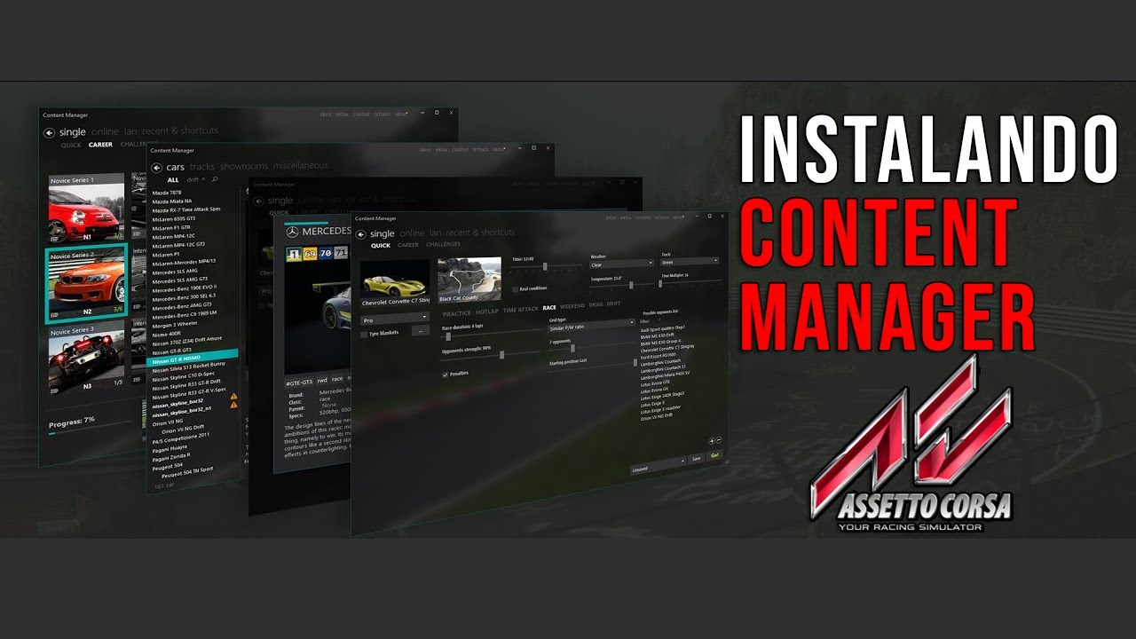 Como baixar e utilizar Content Manager para Assetto Corsa. (Tutorial Básico)