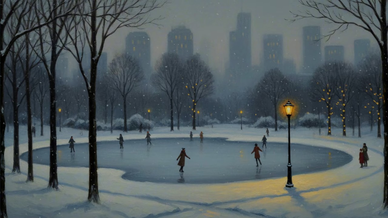Art for Screen with Music | Calm Winter Jazz Piano