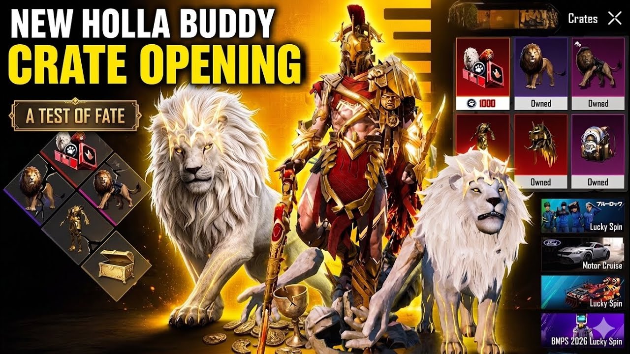 New Hola Buddy is Here | Free Voucher Crate Opening Trick | Free Loin Set | New Hola Buddy | PUBGM