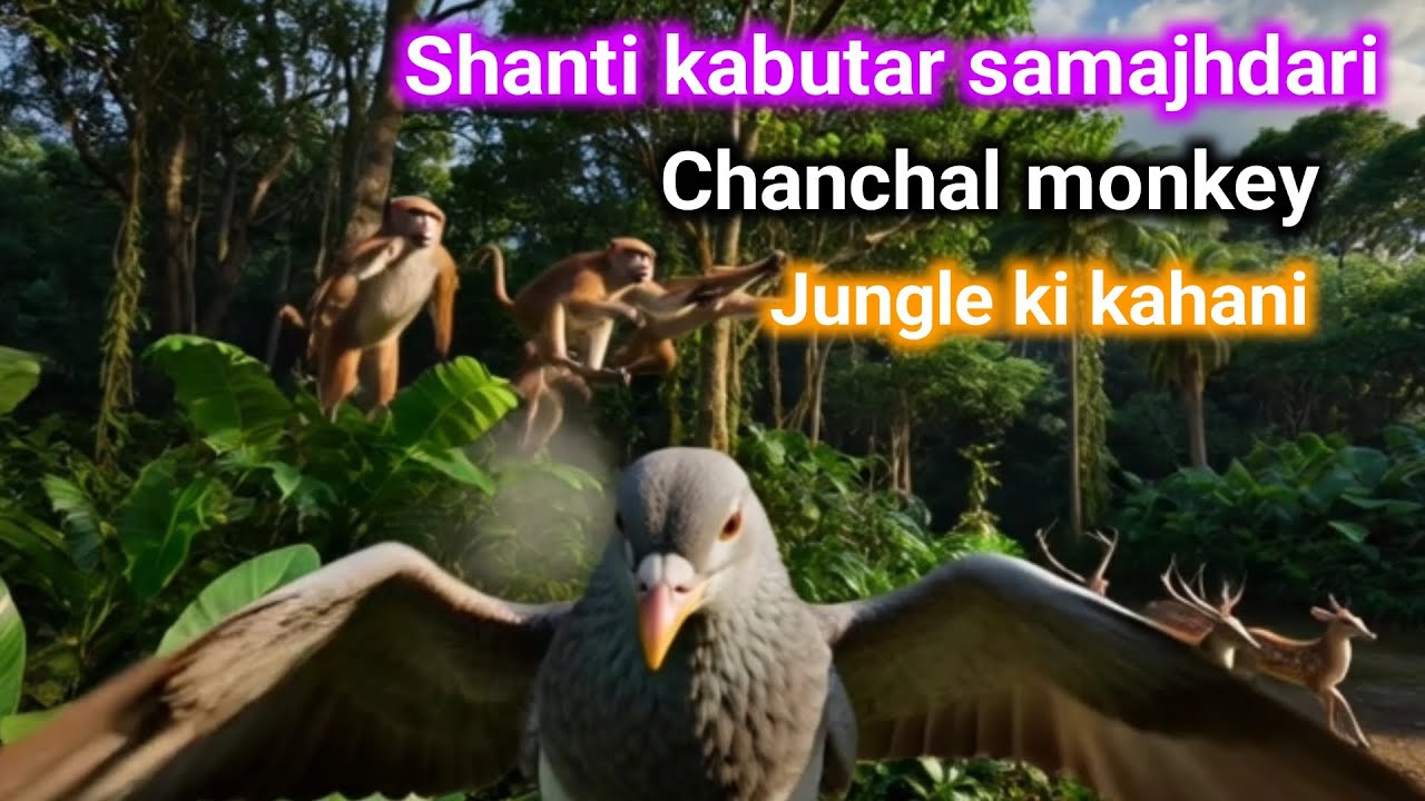 || शांति की उड़ान और चंचल की छलांग ||#kabutar and Bandar #Hindi story #Ai Hindi kahaniyan 🐵🐧