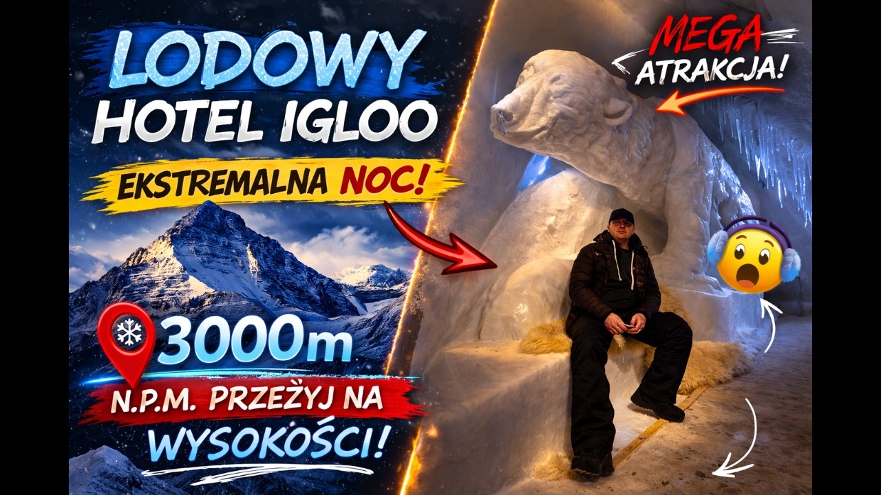 NOC W LODOWYM HOTELU IGLOO na 3000 m n.p.m. ❄️ Najdziwniejszy Hotel w Alpach!