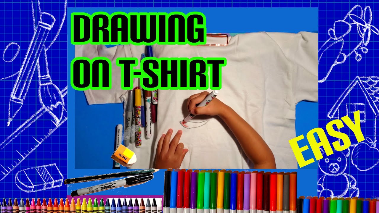 How to draw on a t-shirt and make your own tshirt, easy for kids