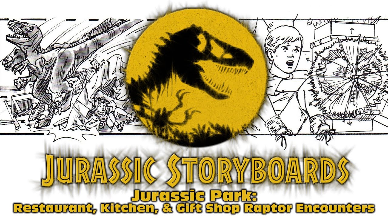 Jurassic Storyboards - Jurassic Park: Restaurant, Kitchen, & Gift Shop Raptor Encounters