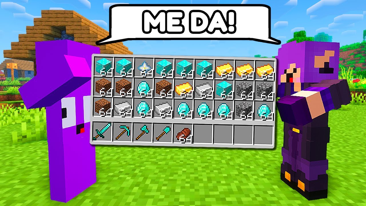 MINECRAFT MAS NOS DIVIDIMOS O MESMO INVENTARIO!!!