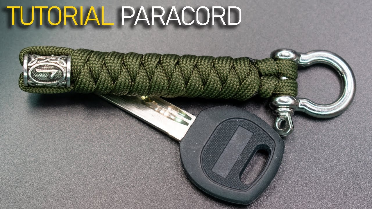 Llavero paracord con Grillete y runa vikinga usando nudo serpiente