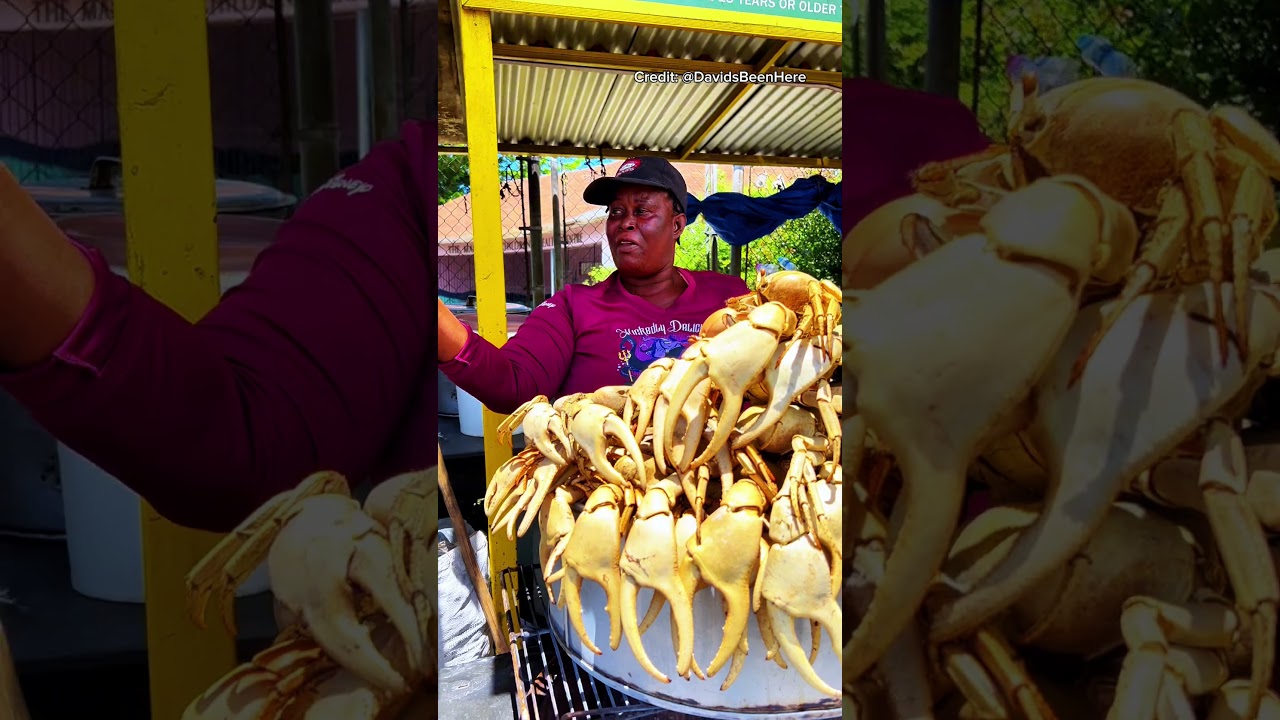 Trying crab in Jamaica follow: 