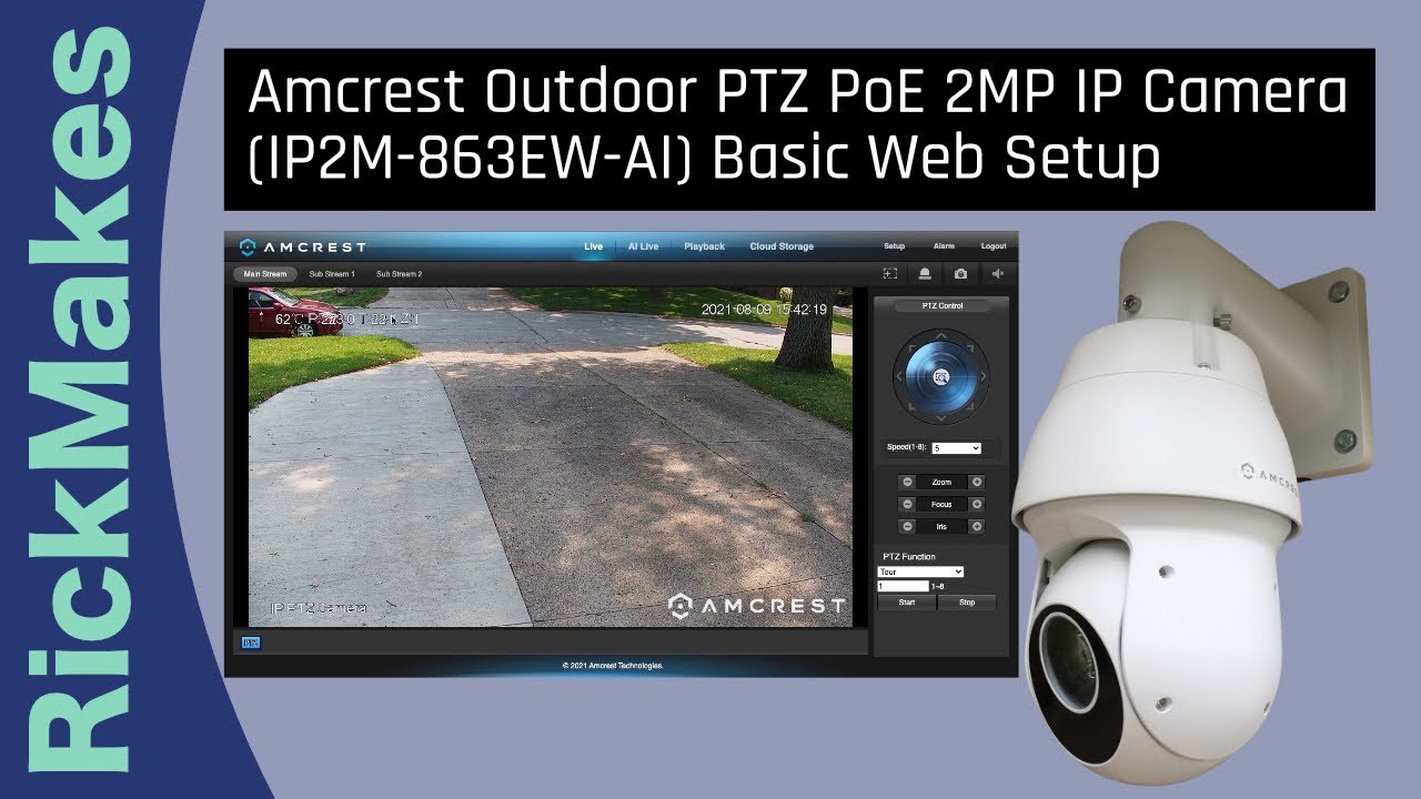 Amcrest Outdoor PTZ PoE 2MP IP Camera (IP2M-863EW-AI) Basic Web Setup