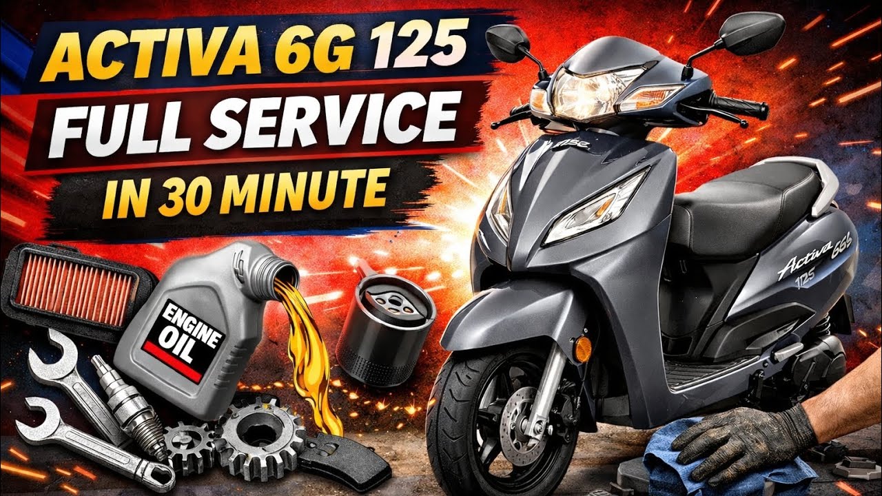 Полное техническое обслуживание скутера Activa 6G 125 за 30 минут | Пошаговая инструкция #youtube...