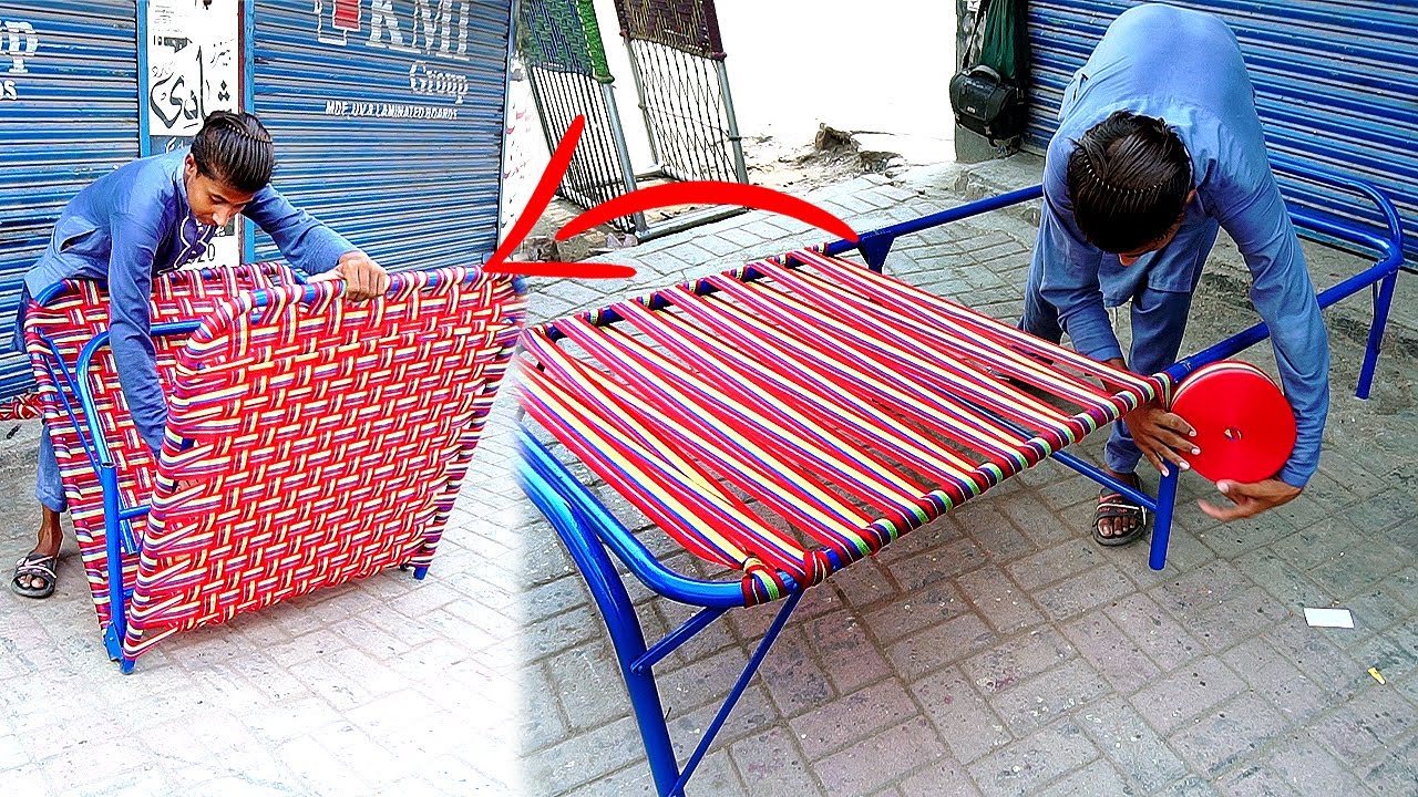 An Easy Way To Weaving a Foldable Cot With Amazing Skills
