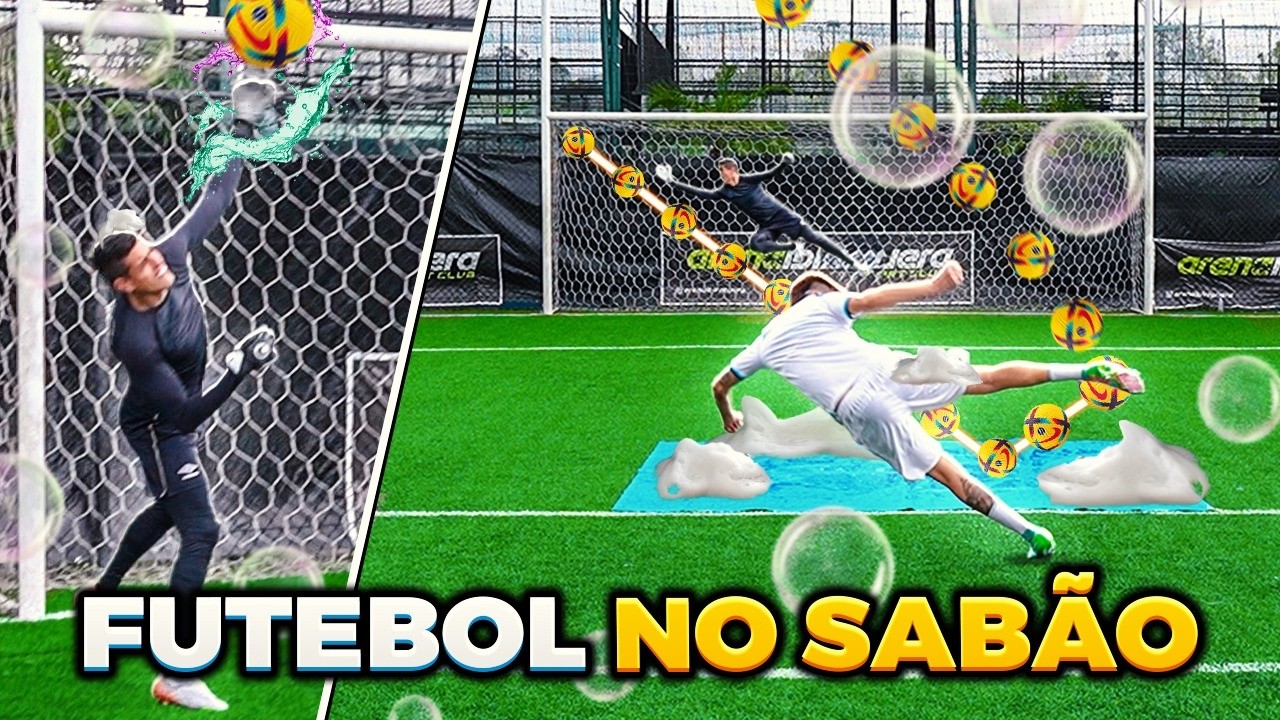 DESAFIO DA BOLA DE SABÃO!! (A BOLA FICA MUITO MAIS RÁPIDA ⚡️🫧)
