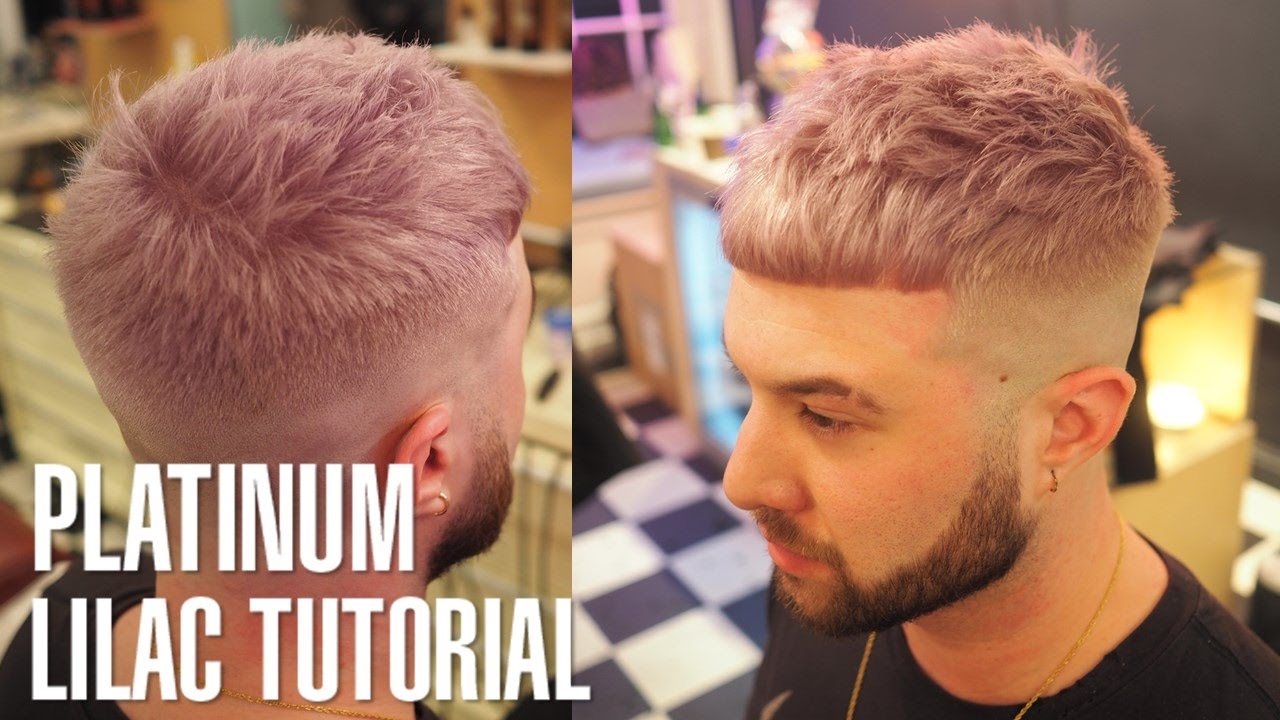 Men’s Platinum Lilac Hair Transformation & Hairstyle Tutorial