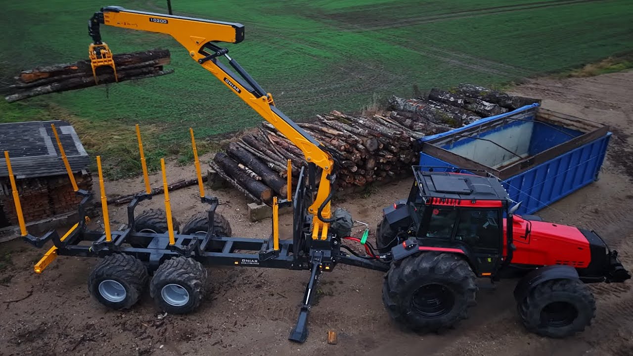 Valtra Valmet with Oniar 10200 crane & 4WD trailer
