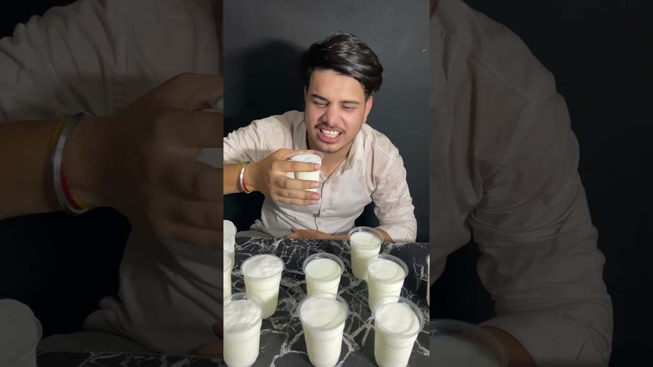 10 Second Lassi Drinking Challenge 😱  Punjabi Lassi Challenge #shorts #lassi