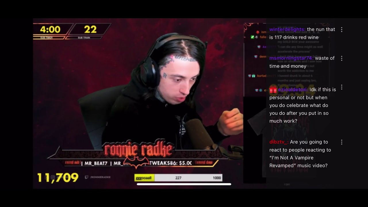 Ronnie Radke Being Real on Twitch Part 2