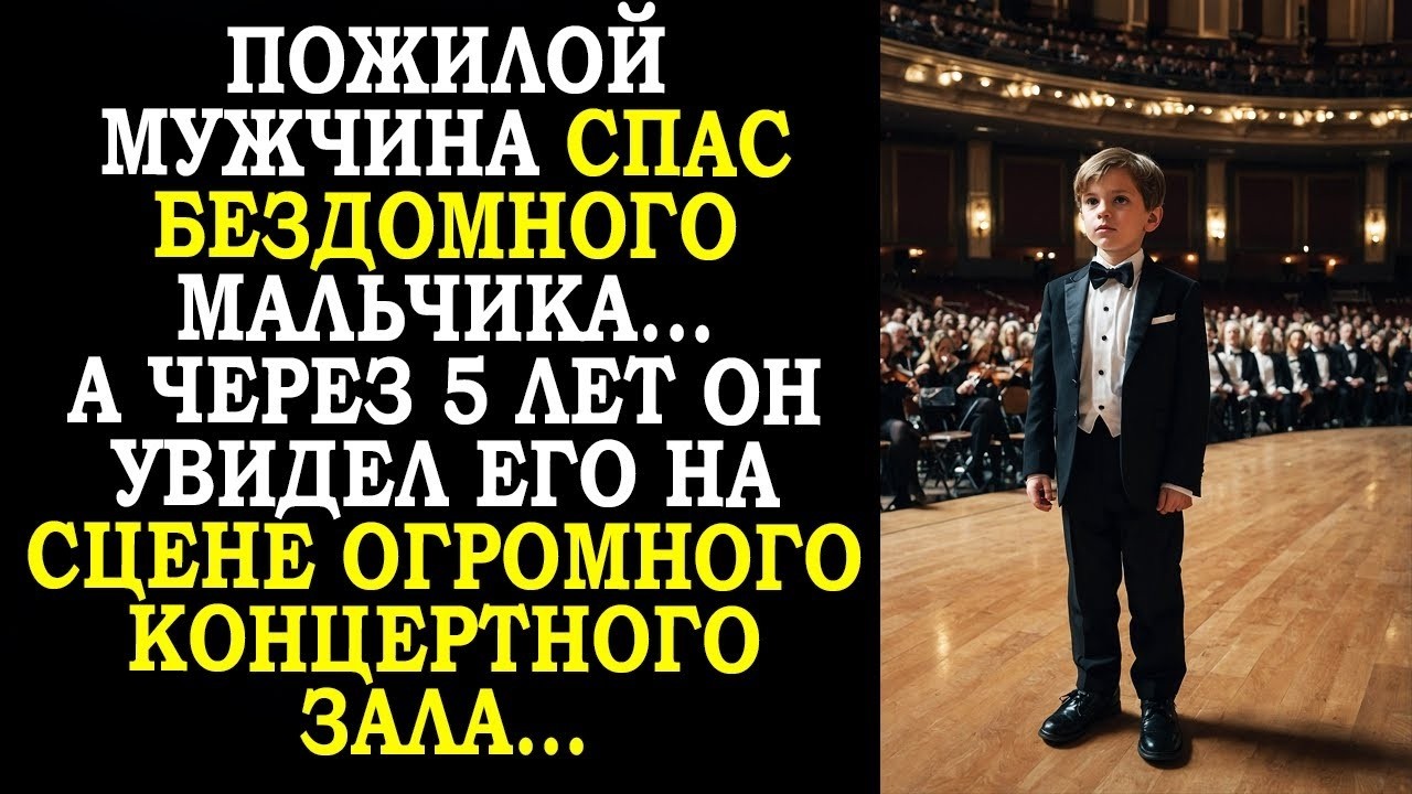 Пожилой мужчина спас бездомного мальчика  А через 5 лет он увидел его на сцене концертного зала